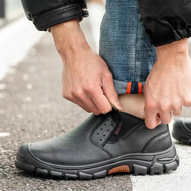 MAXON™ Black Steel Toe Cushion Work Safety Shoes