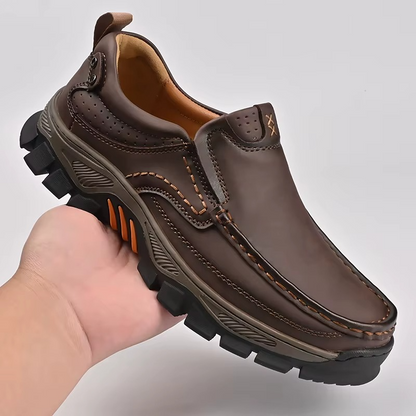 MAXON™ Dark Brown Retro Style Leather Comfort Casual Shoes