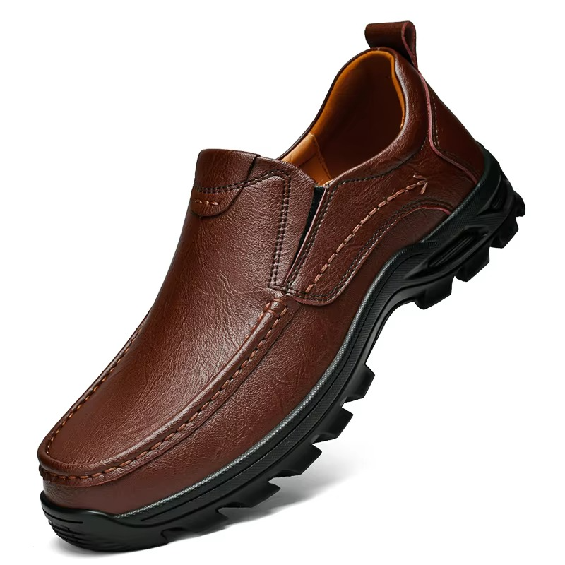 MAXON™ Brown Slip-On Leather Casual Shoes