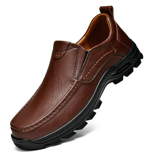 MAXON™ Brown Slip-On Leather Casual Shoes