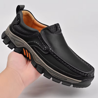 MAXON™ Black Retro Style Leather Comfort Casual Shoes