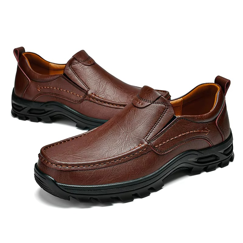 MAXON™ Brown Slip-On Leather Casual Shoes