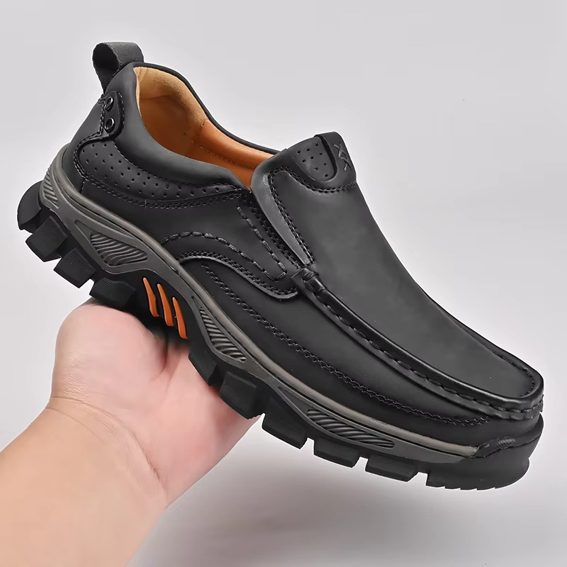 MAXON™ Gray Retro Style Leather Comfort Casual Shoes