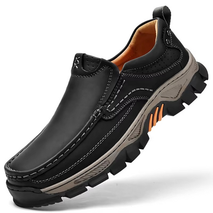 MAXON™ Black Retro Style Leather Comfort Casual Shoes