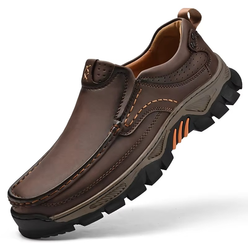 MAXON™ Dark Brown Retro Style Leather Comfort Casual Shoes