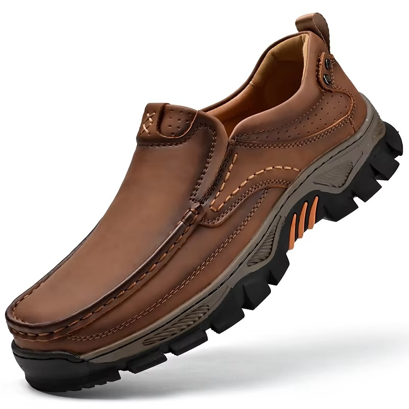 MAXON™ Light Brown Retro Style Leather Comfort Casual Shoes