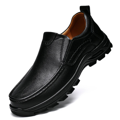 MAXON™ Black Slip-On Leather Casual Shoes