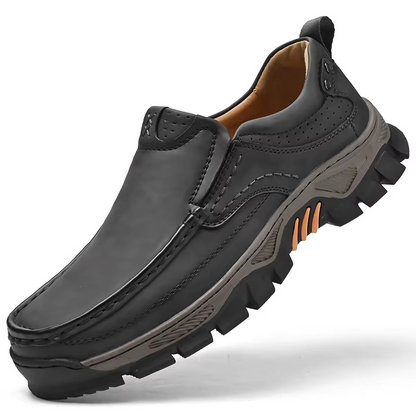 MAXON™ Gray Retro Style Leather Comfort Casual Shoes