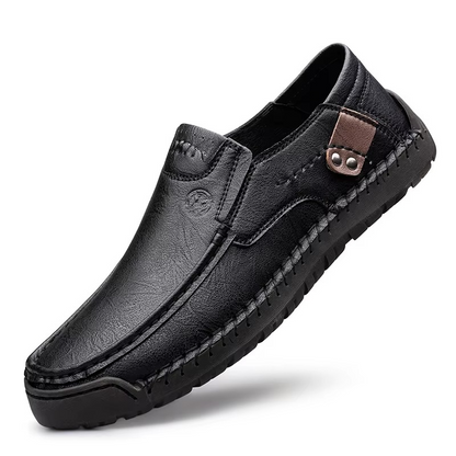 MAXON™ Black Handmade Thick Rubber Casual Leather Shoes