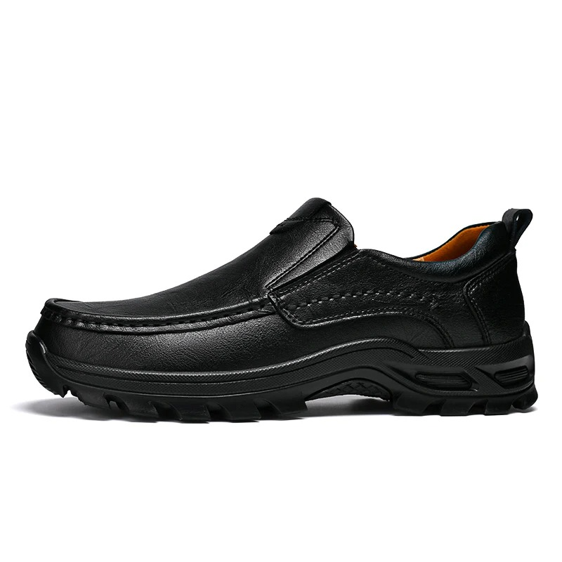 MAXON™ Black Slip-On Leather Casual Shoes