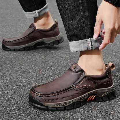 MAXON™ Dark Brown Retro Style Leather Comfort Casual Shoes
