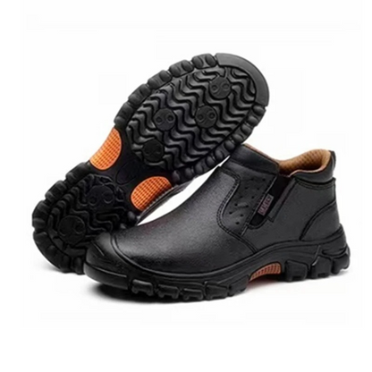 MAXON™ Black Steel Toe Cushion Work Safety Shoes