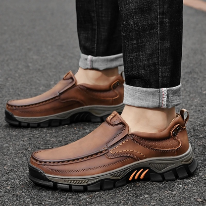 MAXON™ Light Brown Retro Style Leather Comfort Casual Shoes