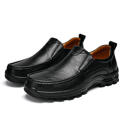 MAXON™ Black Slip-On Leather Casual Shoes