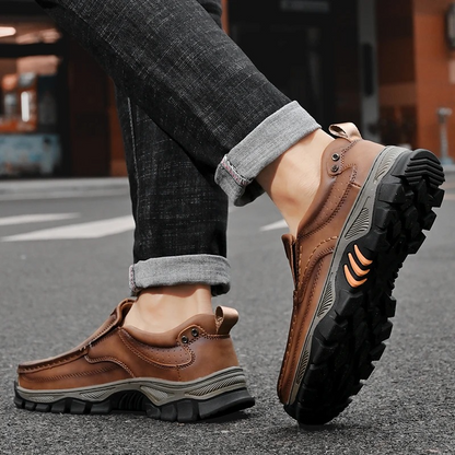 MAXON™ Light Brown Retro Style Leather Comfort Casual Shoes