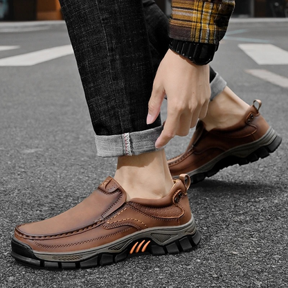 MAXON™ Light Brown Retro Style Leather Comfort Casual Shoes