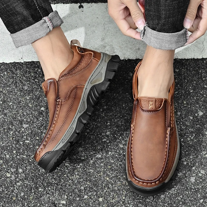 MAXON™ Light Brown Retro Style Leather Comfort Casual Shoes