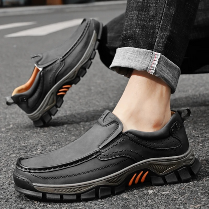 MAXON™ Gray Retro Style Leather Comfort Casual Shoes