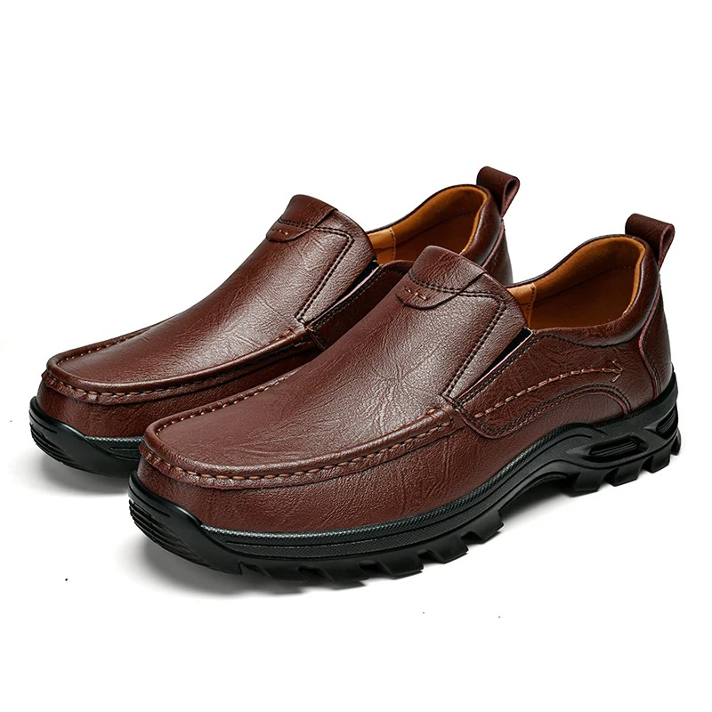 MAXON™ Brown Slip-On Leather Casual Shoes