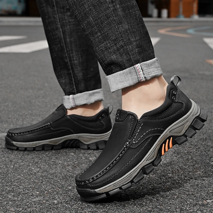 MAXON™ Black Retro Style Leather Comfort Casual Shoes