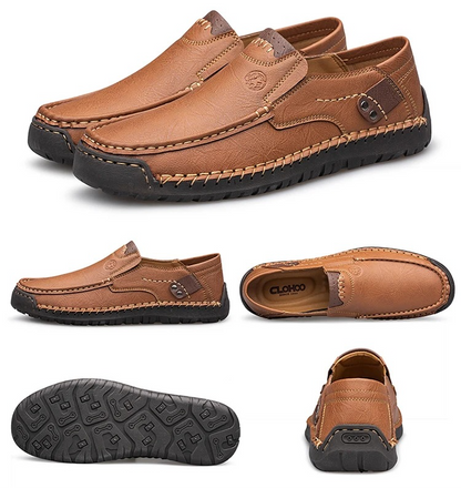 MAXON™ Light MAXON™ Brown Handmade Thick Rubber Casual Leather Shoes