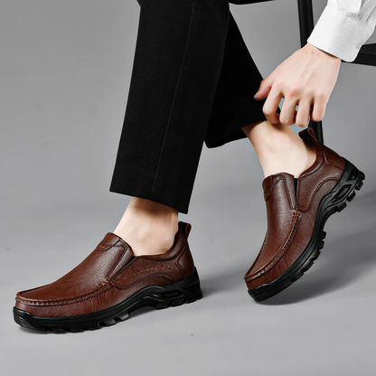 MAXON™ Brown Slip-On Leather Casual Shoes