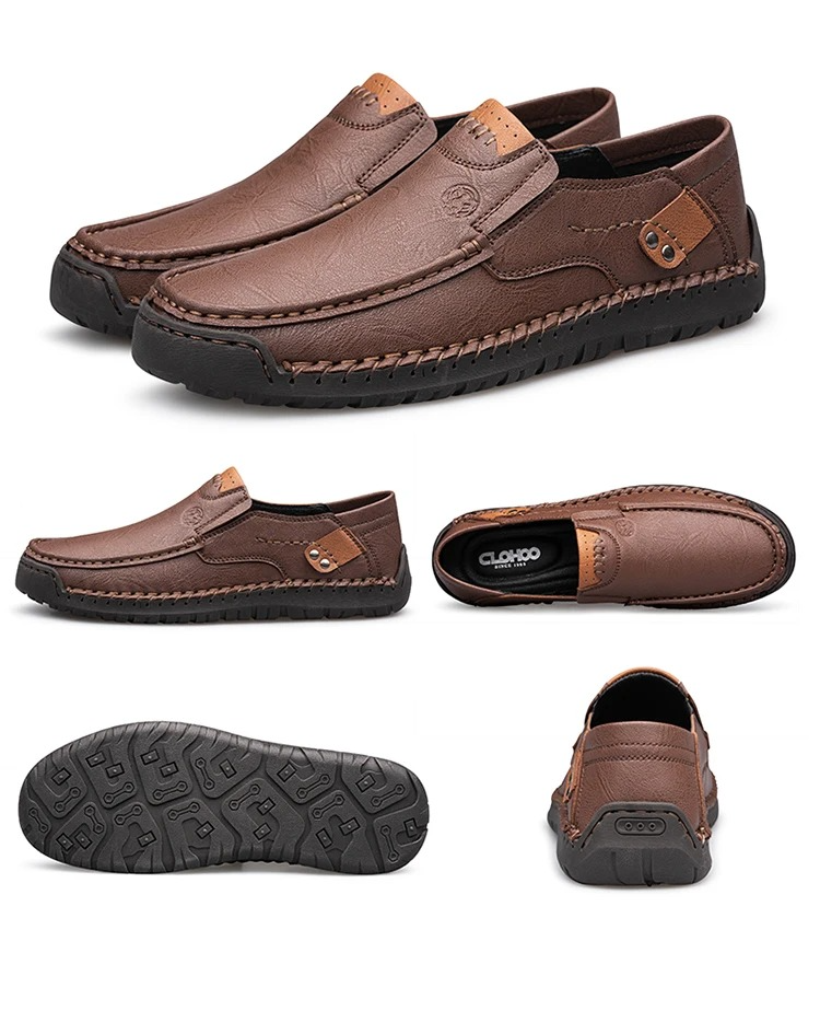 MAXON™ MAXON™ Brown Handmade Thick Rubber Casual Leather Shoes