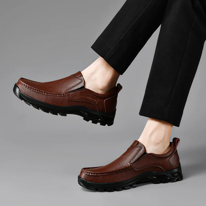 MAXON™ Brown Slip-On Leather Casual Shoes