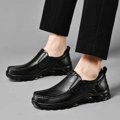 MAXON™ Black Slip-On Leather Casual Shoes